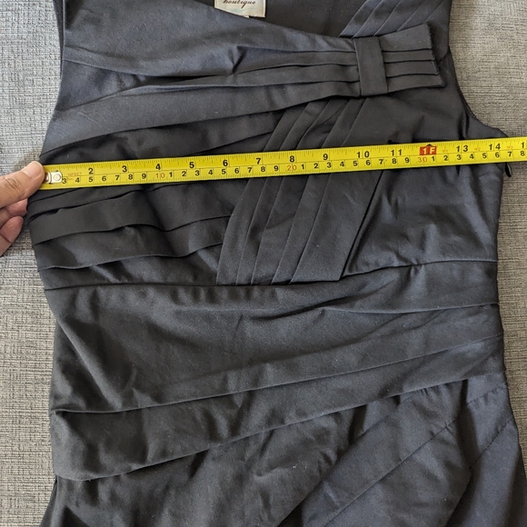 Suzi Chin for Maggy Asymmetrical Black Dress Size 0 - Picture 3 of 6